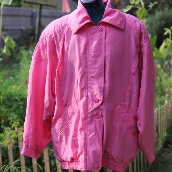 Vintage Bernardo | pink silk bomber jacket - Picture 6 of 9
